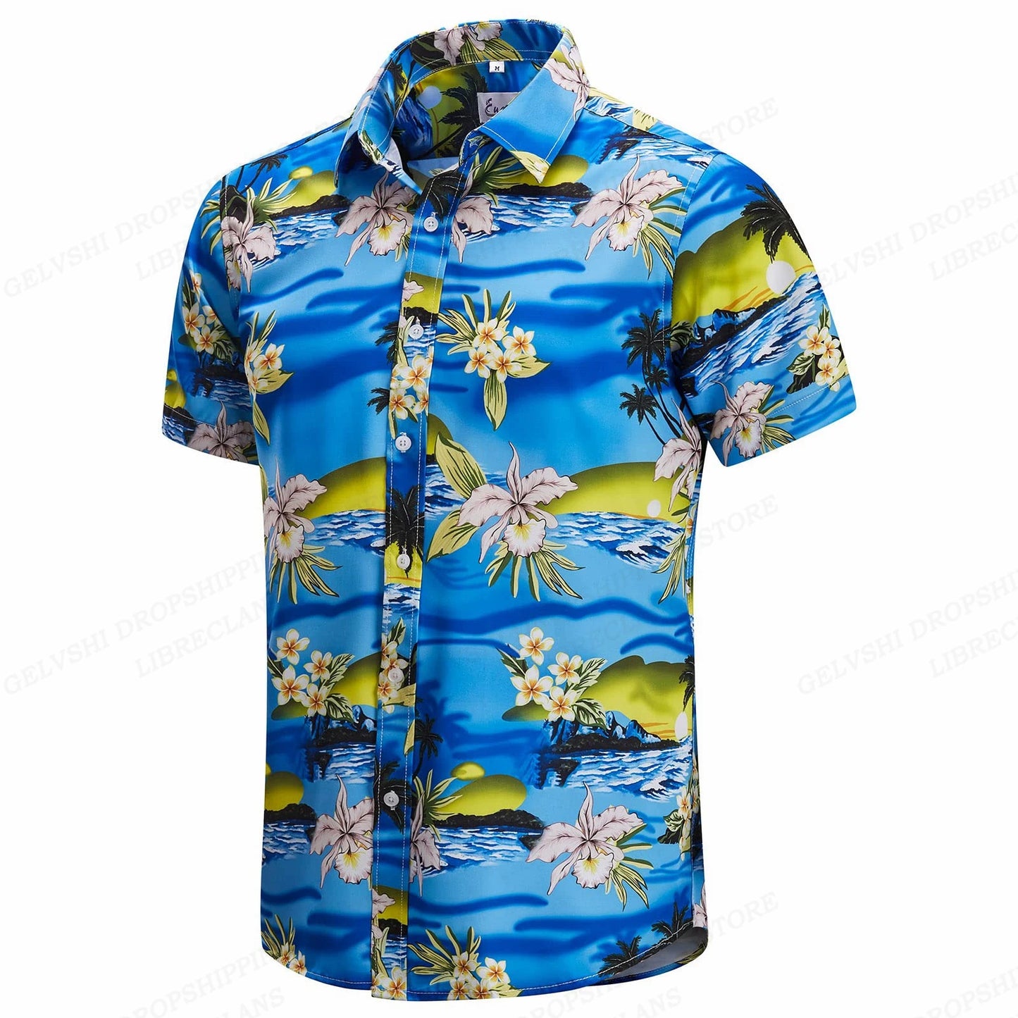 Floral Hawaiian Shirt Tropic Leaf 3d Printed Shirts Men Women Fashion Oversized Blouse Men's Vocation Lapel Beach Camisas