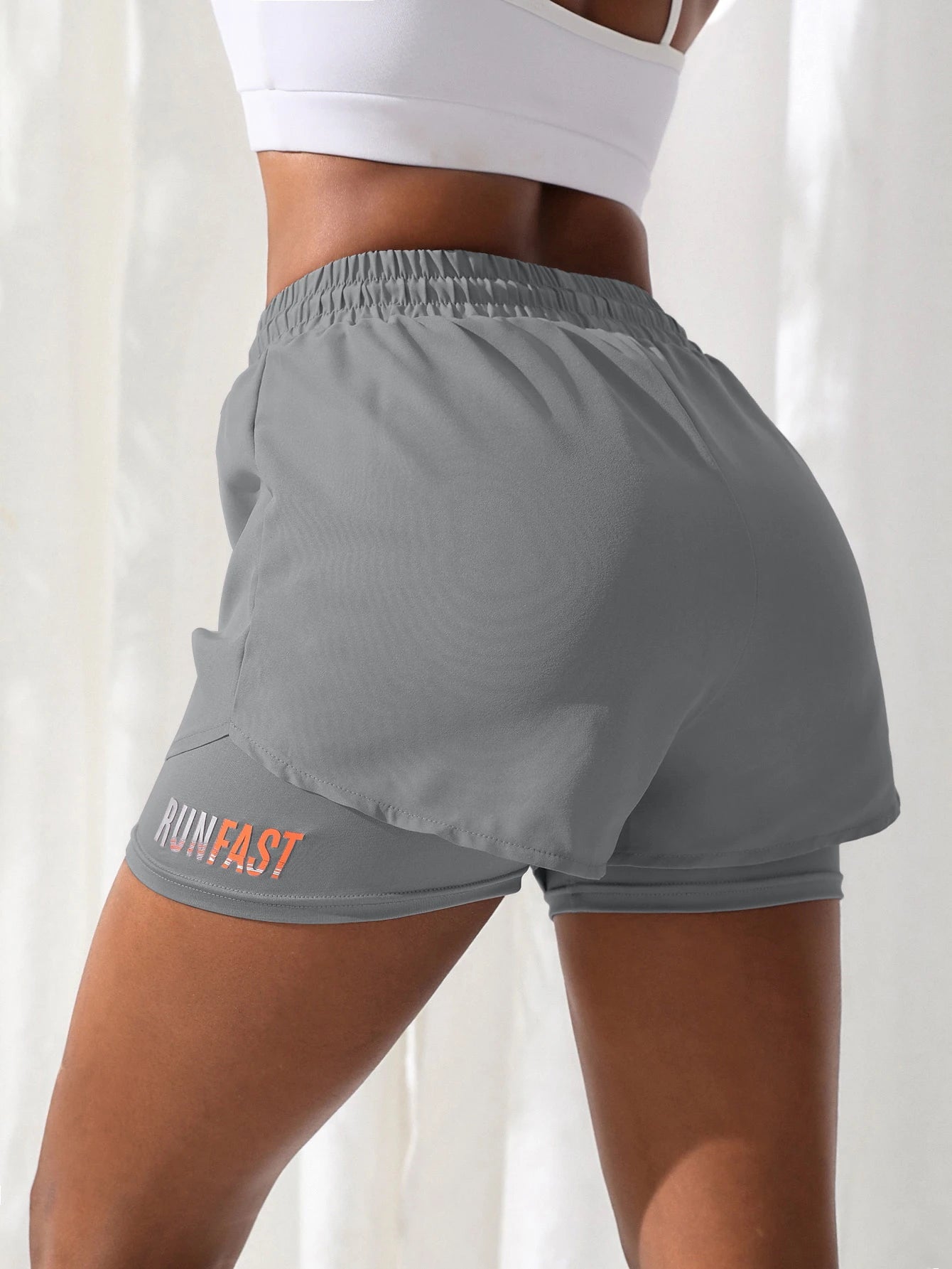 Women's High Rise Yoga Shorts - Elastic Waistband, Breathable Running Shorts