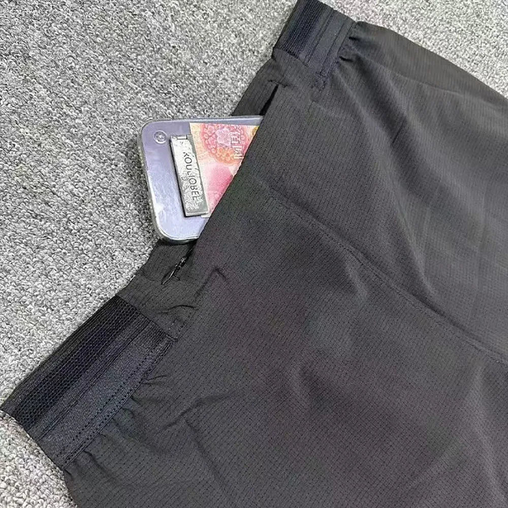 Running Pants Zipper Quick Dry Summer Fishing Outdoor Jogging Sweatpants Men Fitness Trousers Training Sport Long Pant Workout