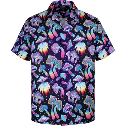 Full Print Beer Graphic Hawaiian Shirt for Men Short Sleeves Button Down Beach Alho Shirts Mens Oversized Blouse Shirts Clothes