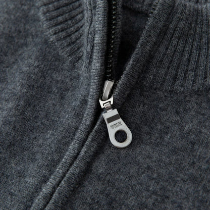 CHICUU Men's 100% Cashmere Sweater Zipper Pullover Mock Neck Long Sleeve Basic Cashmere Knitwear Autumn Winter Clothing Tops