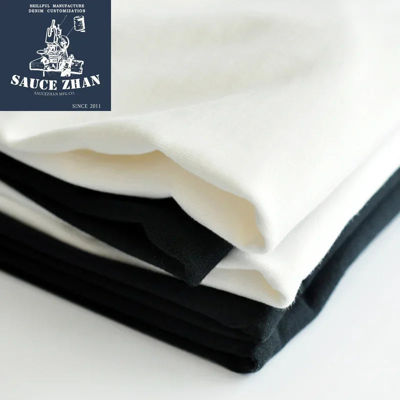SauceZhan Tops & Tees Men's T-shirt Short Sleeve  Anti-Deformation Anti-Shrink Double-woven Fabric Cotton Soft Slim Fit