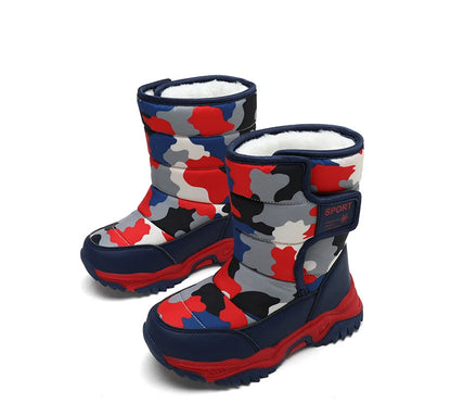Children Winter Boots - Waterproof Kids Snow Boots With Plush Lining & Rubber Sole