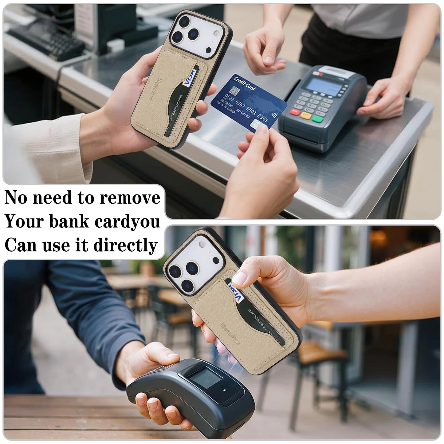 Anti-Fall Leather Case Cards Bag Kickstand Wallet Case For iPhone 17 Promax 16 Pro Max 15 Plus 14 13 12 17e 16e Phone Cover