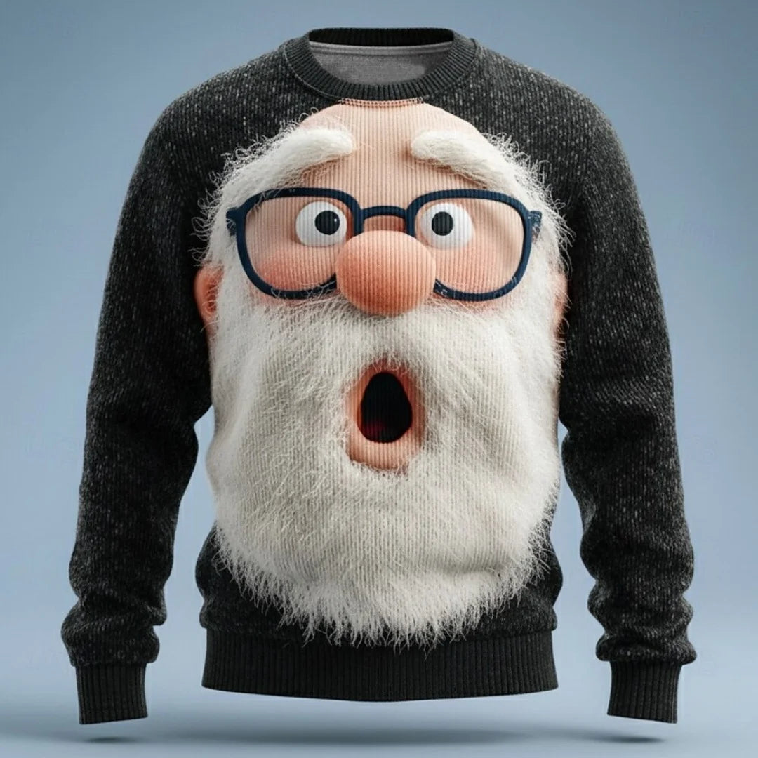 Christmas Hoodies Men – Cozy Cotton Polyester Crewneck Pullover With Santa Claus Print