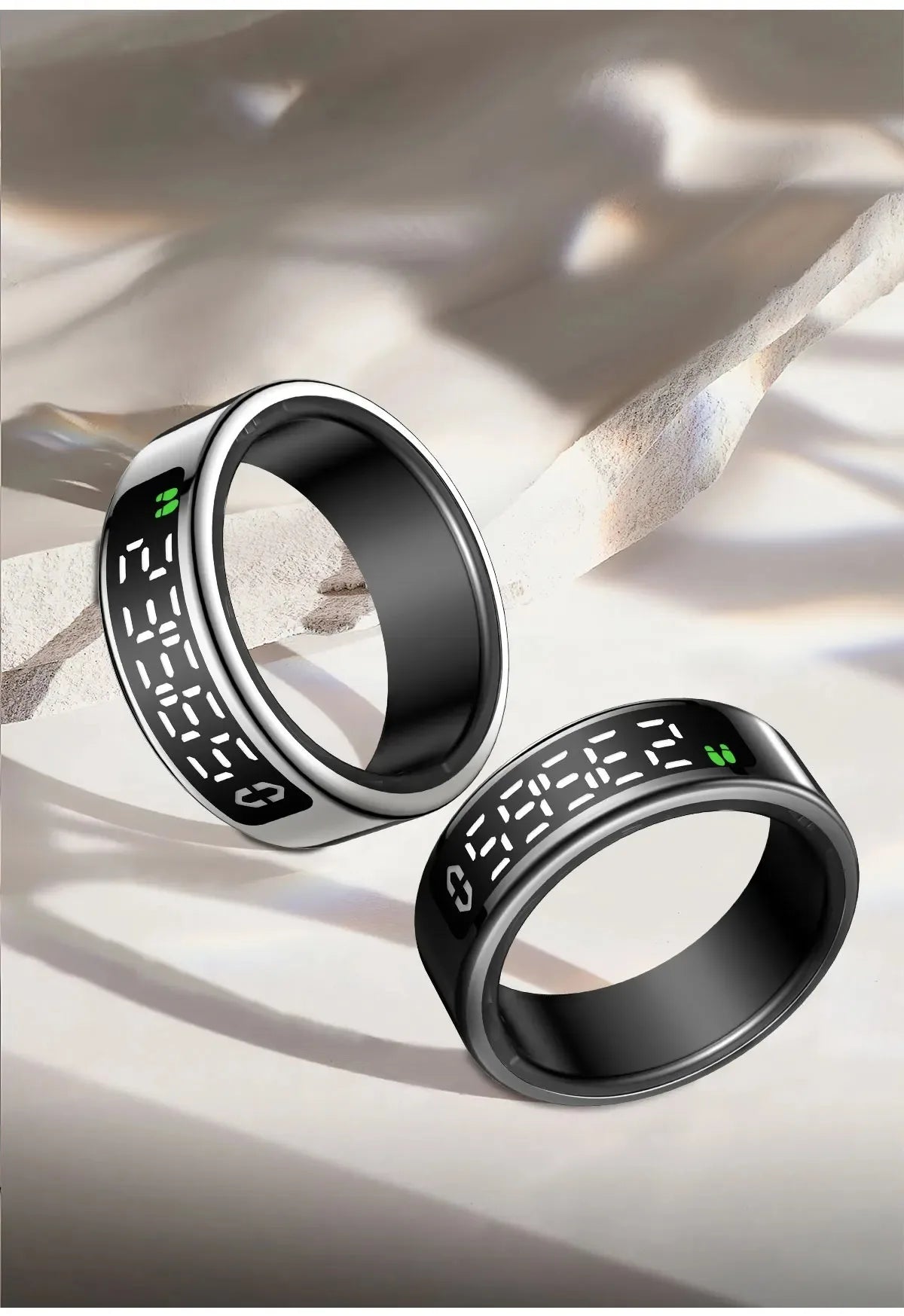 SY01 Smart Ring With LED Screen Bluetooth Health Monitoring Blood Oxygen Sleep Heart Rate Multi-sport Modes Waterproof IP68&5ATM