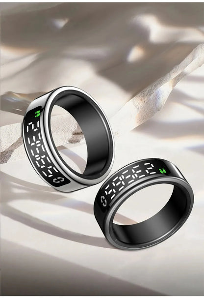SY01 Smart Ring With LED Screen Bluetooth Health Monitoring Blood Oxygen Sleep Heart Rate Multi-sport Modes Waterproof IP68&5ATM