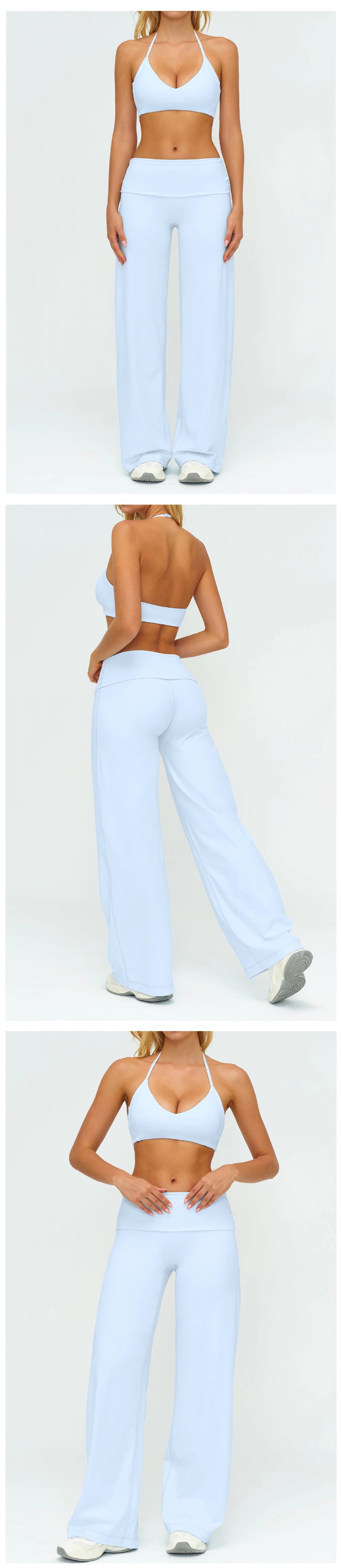 Women's Fitness Set Gym Tracksuit Breathable Sports Bra Flared Trousers Suit Workout Clothing Sportswear Female Athletic Wear