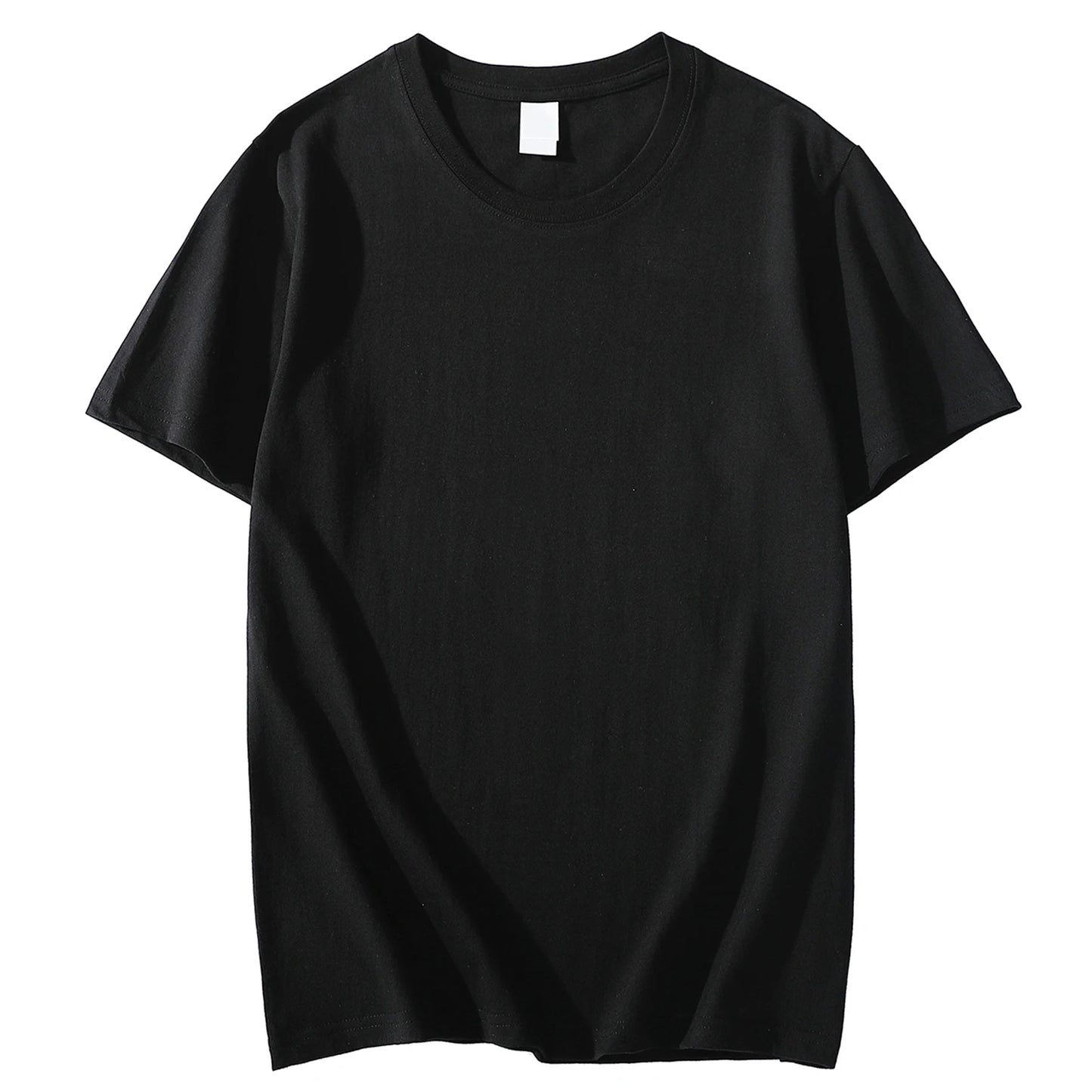 Solid Color T-Shirt - Heavy Cotton Fabric Crewneck Tee for Men & Women, Short Sleeve Casual Top