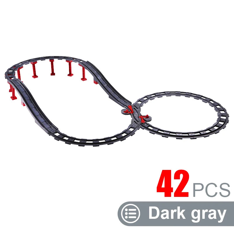 Kids Train Track Blocks – DIY Railway Toy Set With Large Plastic Bricks & STEM Gift