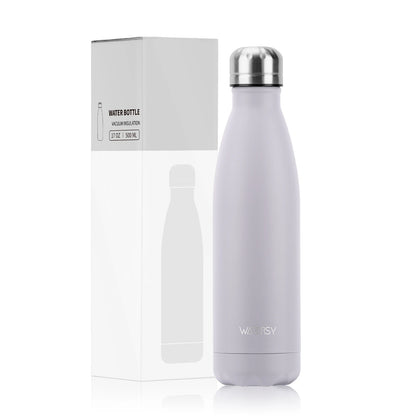 WATERSY 500ml Insulated Water Bottle, Stainless Steel Thermal Leakproof Flask, BPA-Free Double Walled Vacuum Bottle for Sports