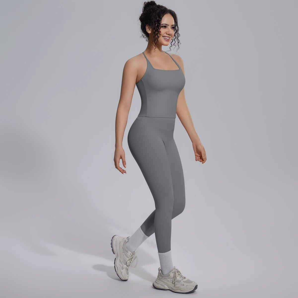Quick Drying Legging Outdoor Running Yoga Set for Womans High Waisted Push Up Female Pants Gym Sexy Beautiful Back Vest Yoga Set