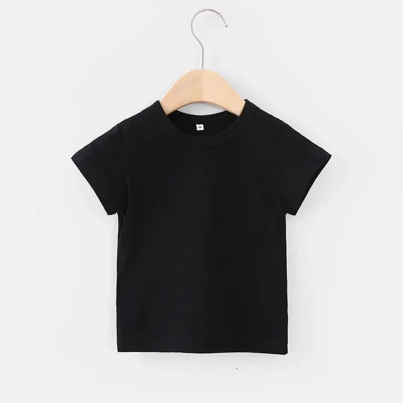 Summer Girls T Shirts Yellow Red Short Sleeve Baby Boy T Shirt White Tee Shirt Cotton Girls Tops For Children Clothes