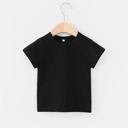 Summer Girls T Shirts Yellow Red Short Sleeve Baby Boy T Shirt White Tee Shirt Cotton Girls Tops For Children Clothes
