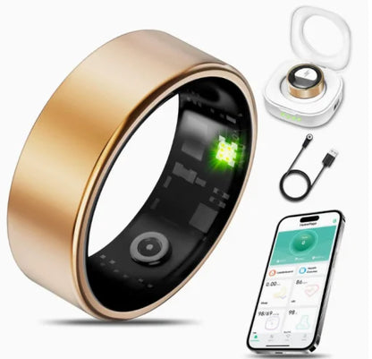 Smart Ring Men Women with Charging Case,Heart Rate Blood Oxygen,Pressure Monitor,Sleep monitoring 5ATM Waterproof For Android iOS
