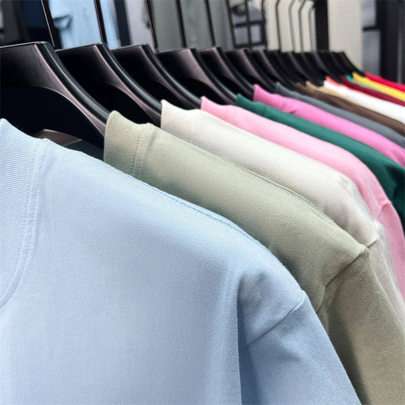 Xiaoma Embroidery Casual Pure Cotton Short Sleeved T-shirt for Young Men, Round Neck Solid Color T-shirt for Men