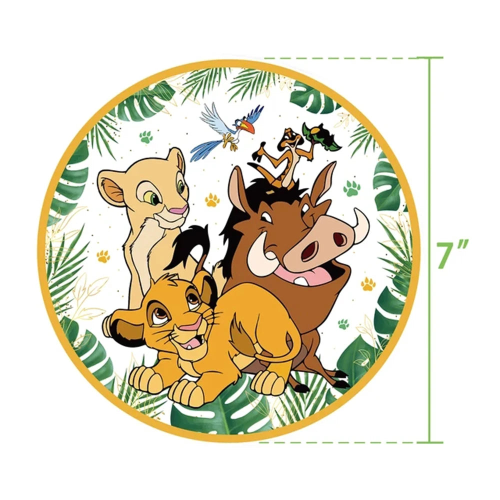 Lion King Birthday Party Supplies - Disposable Tableware Set with Cups Plates Napkins