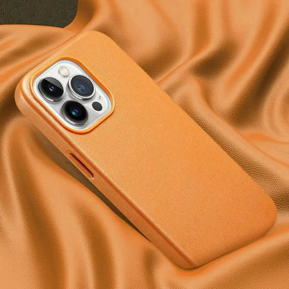 Official for Magsafe Leather Case for IPhone 16 15 14 13 12 Pro Max 17 Pro Magnetic Protective Cover Anti-drop Case