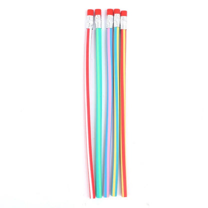 6/1Pcs Magic Bendy Flexible Soft Pencil with Eraser Colorful Creative Novelty Bend Pencils for Kids Student Gift School Supplies