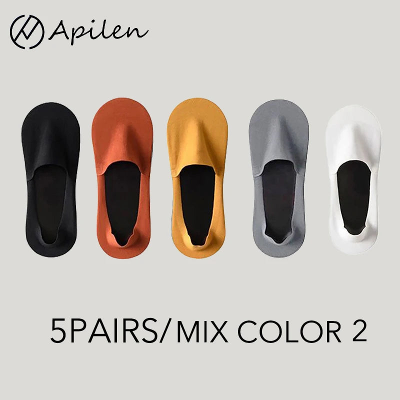 Men Breathable Socks - Summer Mesh Knit Thin Cotton Non Slip Invisible Socks