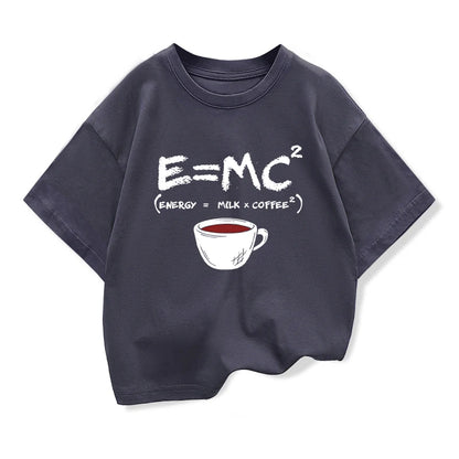 Summer Boys T-shirt Cotton Casual Funny Energy=Milk+Coffee Print Men Cool Loose O-neck Tops For Baby Kids Short Sleeve Male Tees