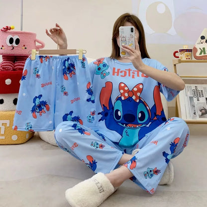 Women's New Three Piece Pajama Home Outfit Sweet Pajama Cartoon Casual Women's Fashionable and Comfortable Home Outfit Pajamaset