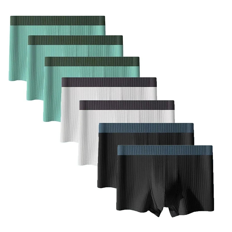 7Pcs/Lot Men's Panties 100% Cotton Underwears Men Underpants Thermal for Man Breath Able Homme Sexy Soft Male Short
