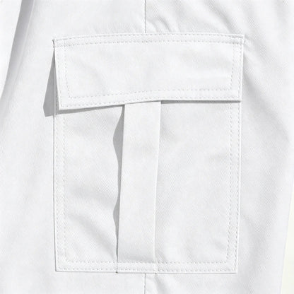 2026 New Men Multi Pocket Cargo Capri Shorts Loose Fit Daily Street Travel Outdoor Casual Drawstring Waist Cropped Short Pants