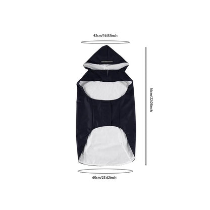9 Sizes Dog Raincoat Small Medium Large Dogs Waterproof Hooded Jacket Rain Clothes with Reflective Stripe Outdoor Accessories