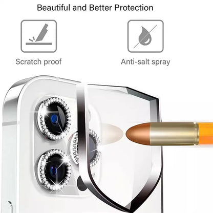 Bling Glitter Diamond Camera Lens Protector Case For iPhone 17 16 15 14 13 12 11 Pro Max Plus Sreen Protectors Film For iPhone17
