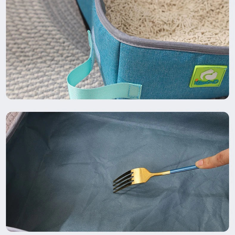 Semi Enclosed Portable Cat Litter Box - Waterproof Foldable Pet Toilet - ZOOMNSTORE