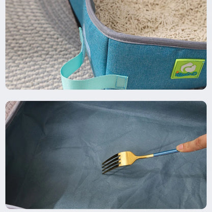 Semi Enclosed Portable Cat Litter Box - Waterproof Foldable Pet Toilet - ZOOMNSTORE