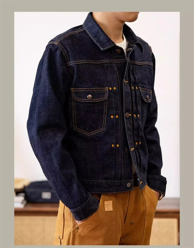 Red Tornado 11MJ Selvedge Denim Jacket Men's Rugged Wear Unlined Western Jean Outerwear