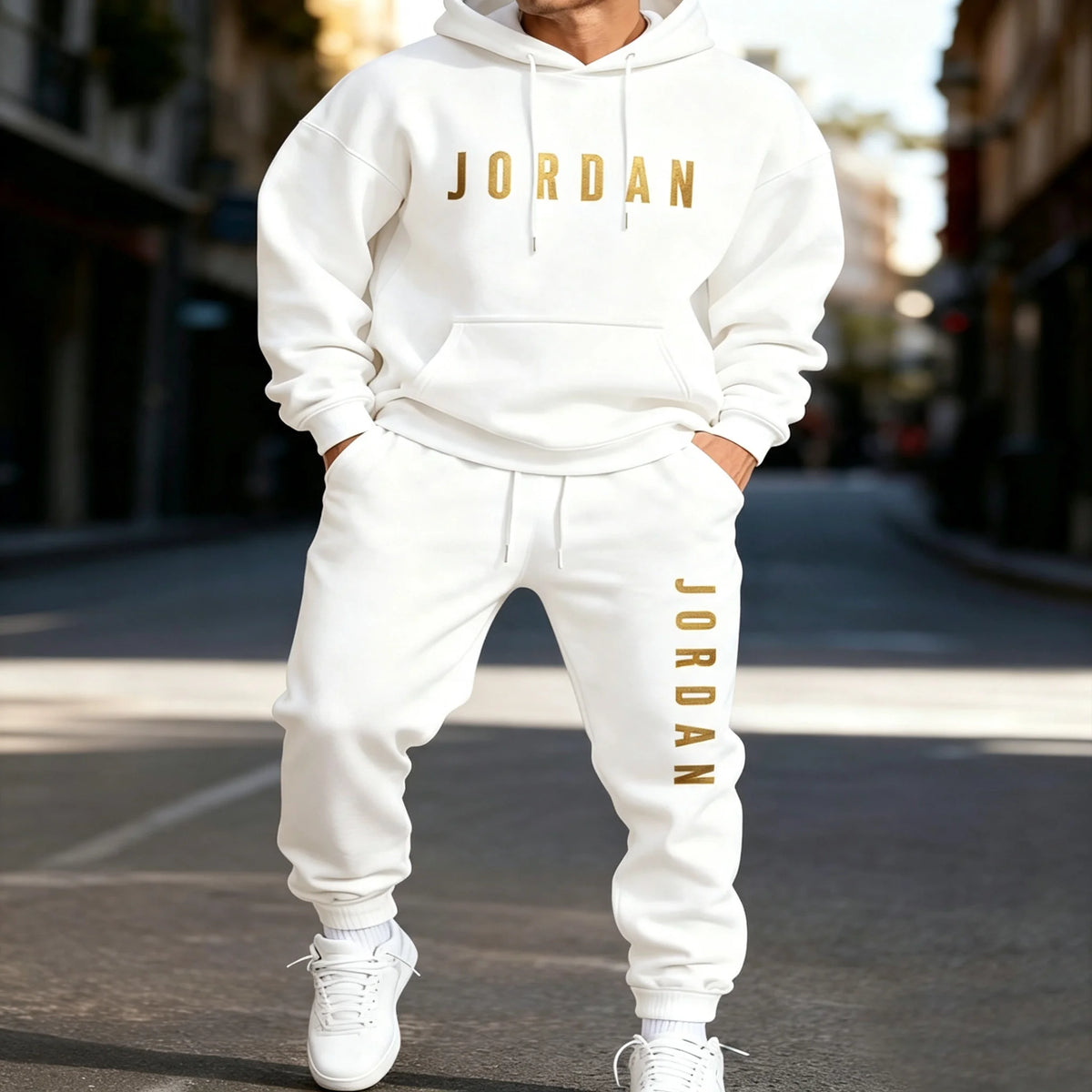 2 piece set man outfit Men's printed sports suit hoodie and sweatpants two-piece set suitable for casual sports street wear