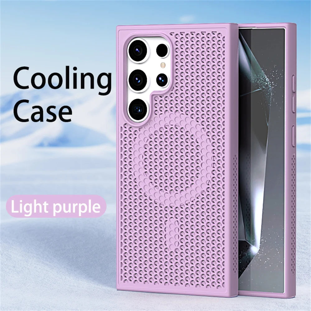 Magnetic For Magsafe Heat Dissipation Phone Case For Samsung S26 S25 S24 S23 Ultra S22 Plus FE Luxury Shockproof Protector Cover