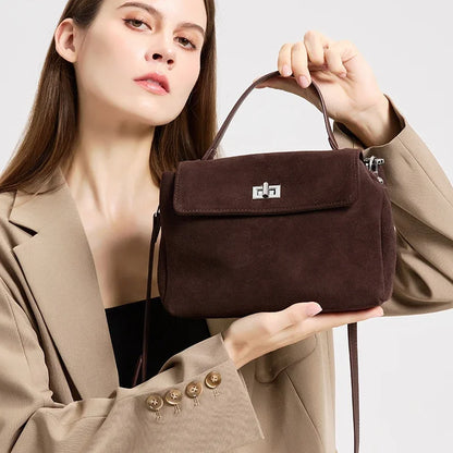 Genuine Leather Crossbody - Women's Soft Leather Messenger Bag With Zipper Closure