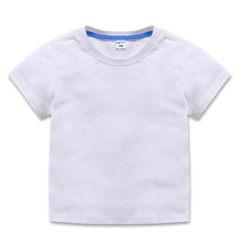 Summer Kids Tops Tees Baby Kids Tshirts Blouse Clothes 24M 2-10Years 10 Colors Solid Children T-shirt for Boys Girls Cotton