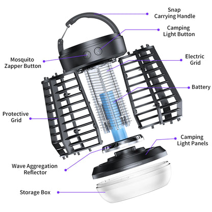 Electric Mosquito Lamp USB Charging Two-In-One Portable Mosquitoes Household portable outdoor electric shock mosquito killer