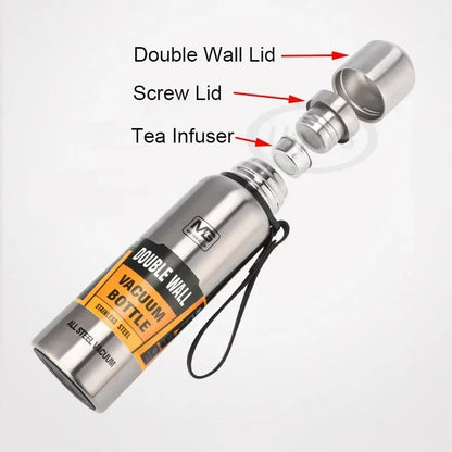 Portable Stainless Steel Thermos Large Capacity Vacuum Flask Insulated Tumbler with Rope Thermo Bottle 500/700/1000/1500ml