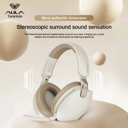 AULA New A500 Wireless Head-mounted Headphone 2.4G/Bluetooth/Wired Nolse Reduction Headsets E-sports Gaming Earphones with Mic