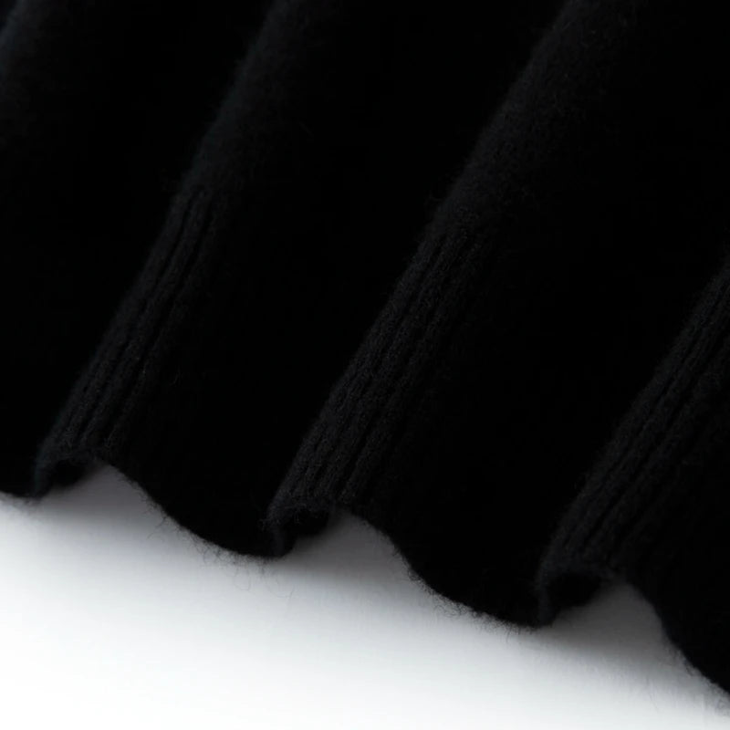 CHICUU Men's 100% Cashmere Sweater Zipper Pullover Mock Neck Long Sleeve Basic Cashmere Knitwear Autumn Winter Clothing Tops