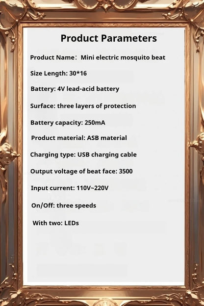 USB Car Mini Electric Mosquito Swatter Summer Mosquito Insect Racket Killer Rechargeable Handheld Bug Zapper for Bedroom