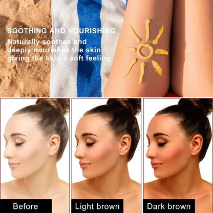 Tanning Cream Face Body Long Lasting Bronzer Skin Tanner Suntan Protect Radiation Nourishing Natural Self-Tanning Lotion
