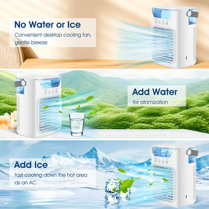 3 In 1 Fan AIr Conditioner Household Small Air Cooler LED Night Light Portable Humidifier Air Adjustment Fan Office Home Fan