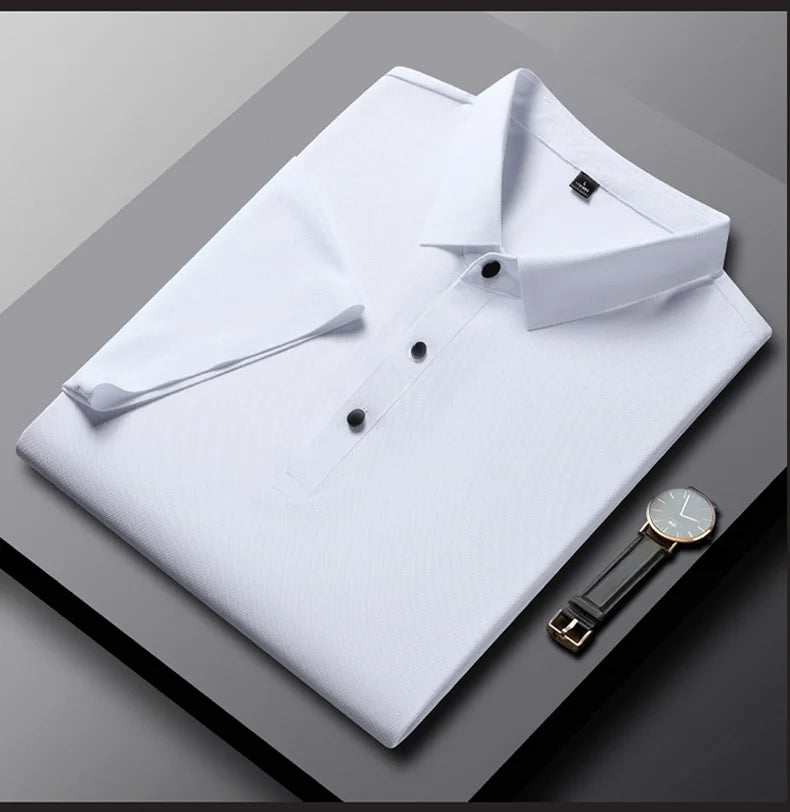 Men's Polo Shirt - Summer Quick Dry Casual Work Shirt | Plus Size Breathable Solid Color