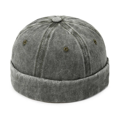 Denim Docker Cap – Brimless Sailor Beanie, Adjustable