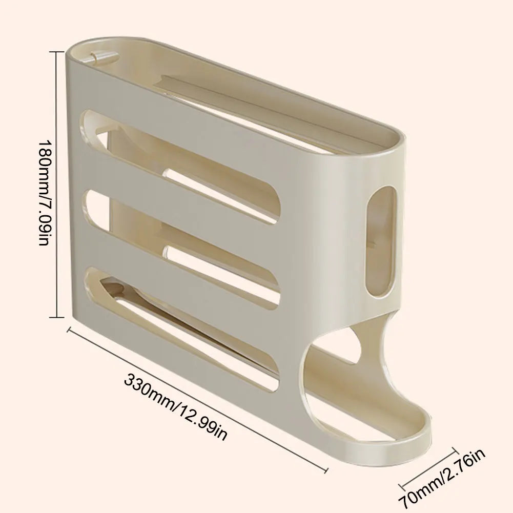 Automatic 4-Layer Egg Holder Rack - Fridge Egg Dispenser  Organizer