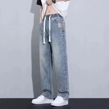 Men's Loose Fit Straight Leg Wide Leg Pants New Spring/Summer Casual American Trendy Brand Boys' Casual Jeans