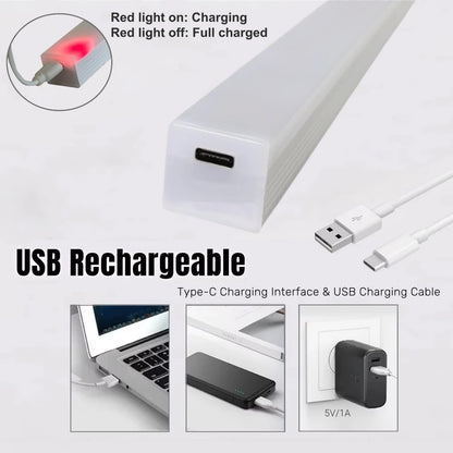 AITHEA LED Motion Sensor Light Wireless USB  Rechargeable Night Light Portable Induction Lamp for Cabinet Wardrobe Staircase