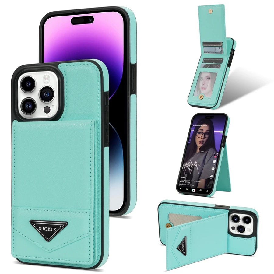 Wallet Magnetic Flip Sidestick Hardware Anti-theft Brush Leather Case For iPhone 17 Air 16e 16 Pro Max 15 Plus 14 13 12 11 XR